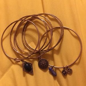 One set of 7 boho bracelets